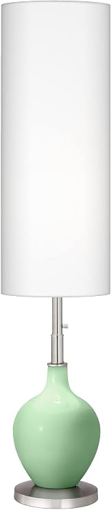 Color + Plus OVO 60" High Modern Glass Flower Stem Green Floor Lamp