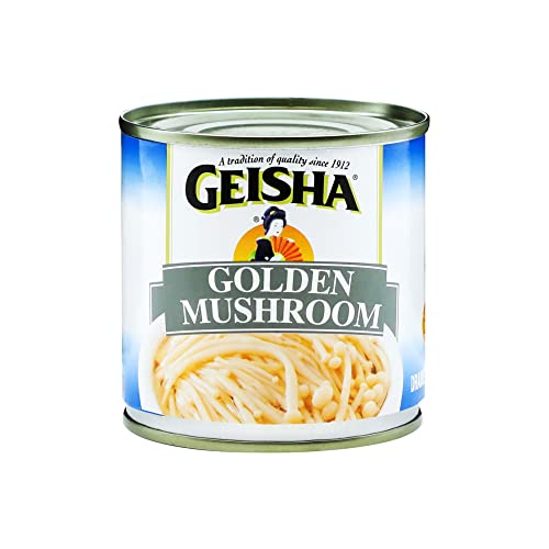 GEISHA Golden Mushroom 4OZ. Pack of 12, EnokiGolden Mushroom | Halal Certified - NON-GMO - Gluten Free-Only 15 Calories per Container