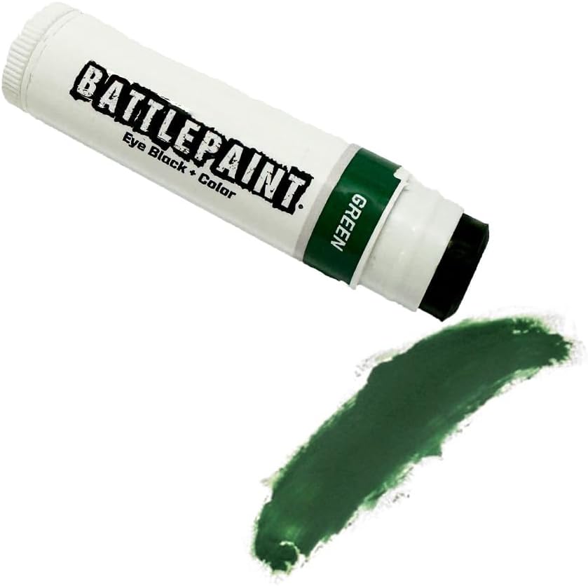 EyeBlack BattlePaint – Bright Colored Under Eye Black Grease for Pro Athletes and Super Fans – Baseball, Softball, Football – 1 Stick – Green