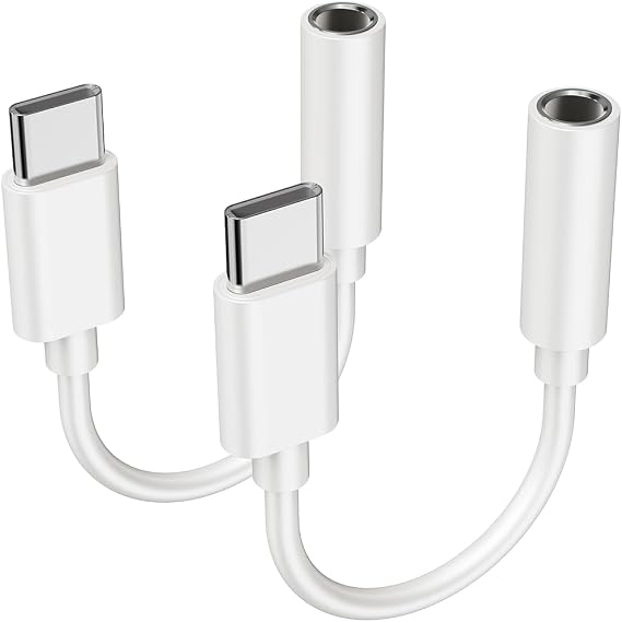 2PCS Type USB C to 3.5mm Female Headphone Jack Adapter