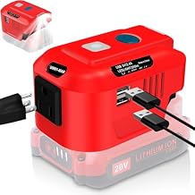 EID 150W Power Inverter for Craftsman 20V V20 Battery, DC 20V to AC 110V Portable Charger Adapter with AC Outlet, 2 USB Ports & LED Light, Portable Power Adapter Converter for Camping Emergency