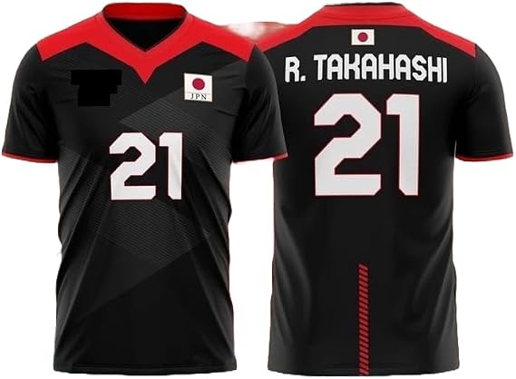 Custom Volleyball Jersey, Takahashi Name and Number 12, Any Size Japan