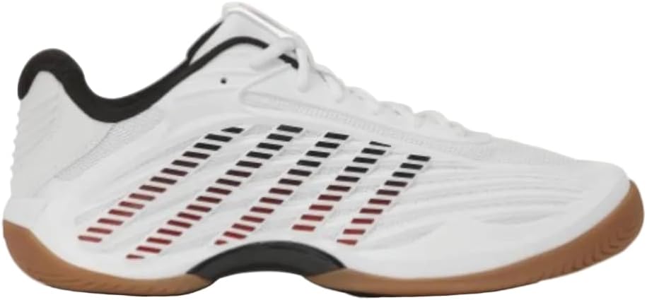 K-Swiss Men's Hypercourt Express 3 Indoor Tennis Shoe (White/Black/High Risk Red) (8)