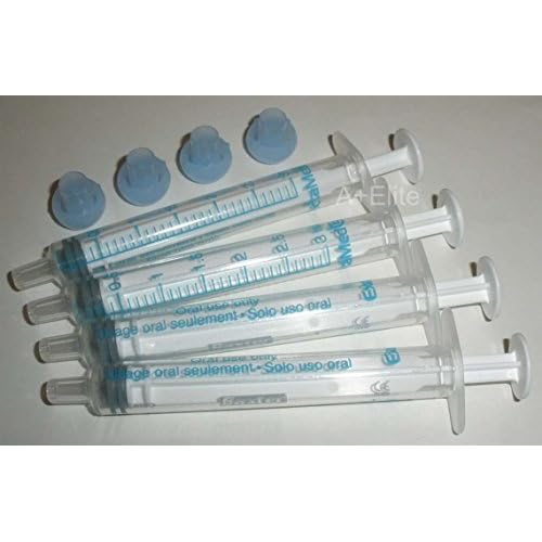 BAXA ExactaMed Oral Liquid Medication Syringe 3cc3mL 4PK Clear Medicine Dose Dispenser with Cap Exacta-Med Baxter Comar Latex Free