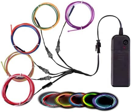 Multicolor Neon Light 5-in-1 Meter Wire,Portable Battery Pack Decorative Wire, Suitable for Birthday Parties, Thanksgiving, and Other Occasions.