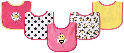 Luvable Friends Baby Cotton Terry Drooler Bibs with PEVA Back, Transportation, One Size