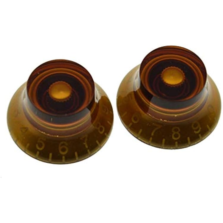 Dopro 2pcs USAImperial LP Guitar Bell Knobs 24 Fine Splines Top Hat Knobs for USA Les Paul with CTS Pots Amber
