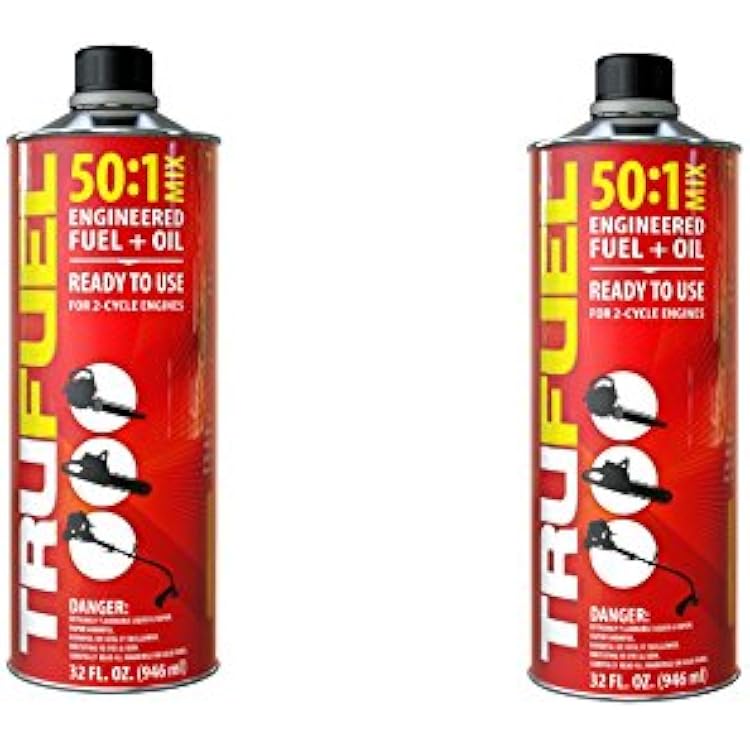 TruFuel Pre-Blended 2-Cycle Fuel for Outdoor Equipment - 32 oz. 2-Pack, 50:1