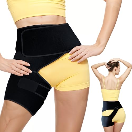 Astorn Ortho-Wrap Hip Brace for Sciatica Pain Relief - Unisex Support Brace with Breathable Material, Anti-Slip Design, and Universal Fit - Comfortable Hip Support for Right Leg - Medium