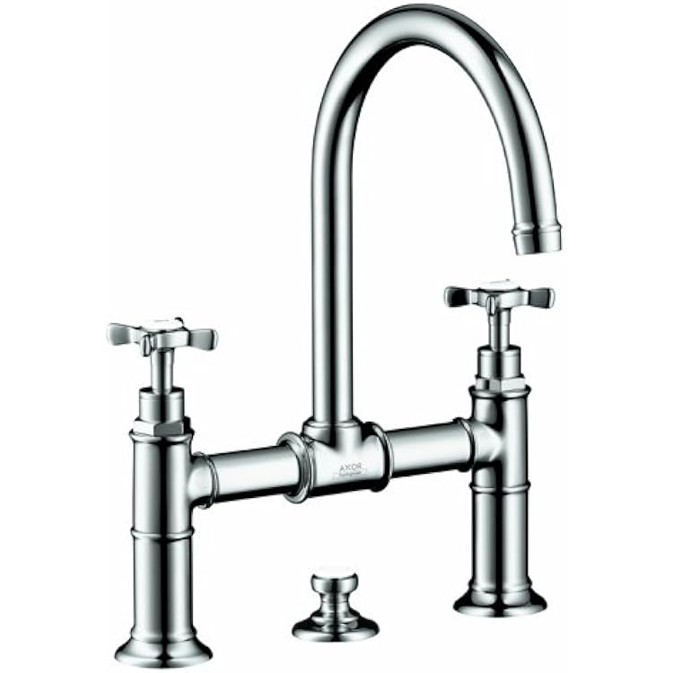 AXOR Montreux Classic Hand Polished 2-Handle 3-Hole 13-inch Tall Bathroom Sink Faucet in Chrome, 16510001