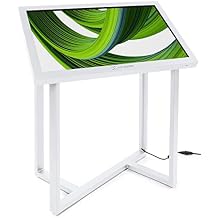Displays2go 43 in Digital Kiosk, Touch Screen Kiosk with Angled 20pt IR Display and Android 11 OS - Android Kiosk for Retail, Wayfinding, Education (DK043TLW)