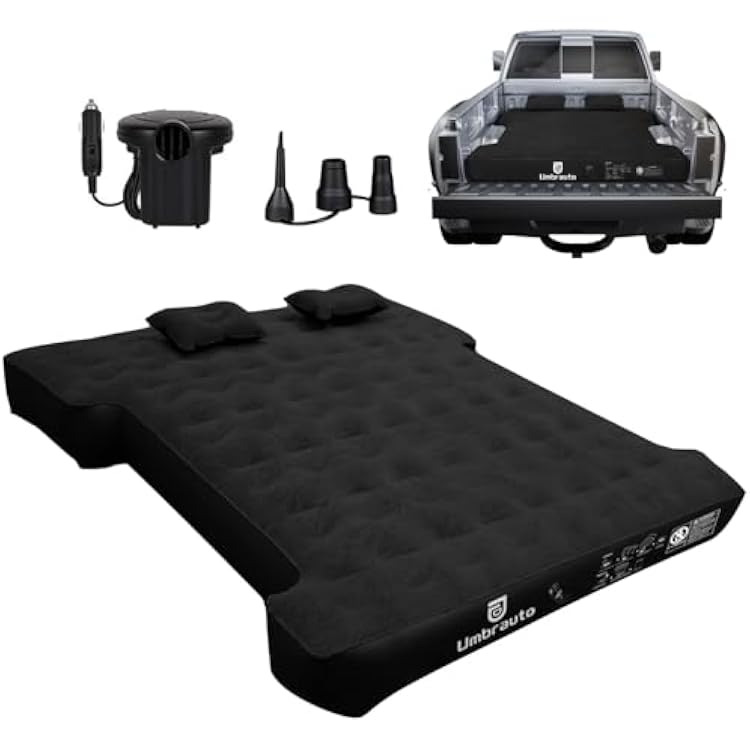 Umbrauto Air Mattress for 6-6.5ft Full Size Truck Bed, Inflatable Pickup Airbed with Pump, Tent Camping Sleeping Pad for Outdoor Travel