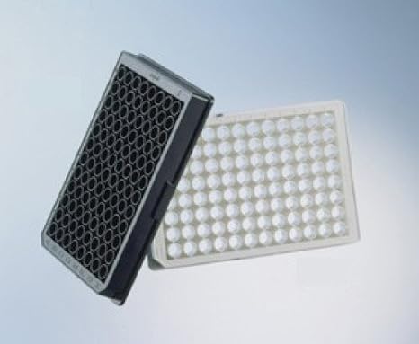 Greiner Bio-One 655090-99 Black Polystyrene CELLSTAR Microplate with Lid, TC Treated, Sterile, Flat Bottom, Chimney Style, 96 Well (Pack of 32)