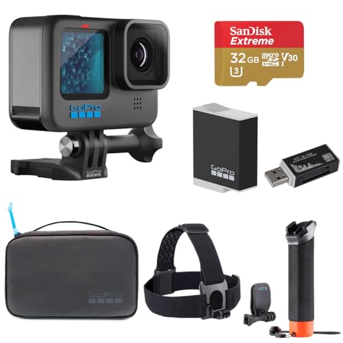 GoPro HERO11 Black Waterproof Action Camera Sport Deluxe Bundle with 32GB Memory Card, Adventure Kit 2.0, Extra Battery, Multi Card Reader