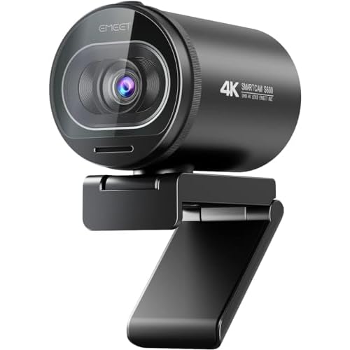 EMEET S600 Ultra HD 60FPS Webcam with Microphone & Privacy Cover, Ideal for Streaming, Gaming, Online Teaching & Video Calling