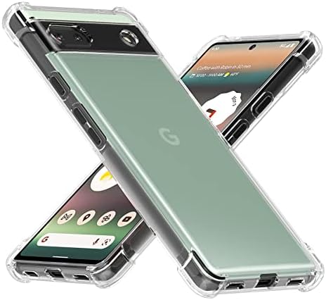 Cresee Case for Google Pixel 6a 2022 6.1 Inches, with Camera Protection Reinforced Corner Bumper, Crystal Clear Cover Slim Fit Shockproof Flexible TPU Phone Case for Pixel 6a - Transparent