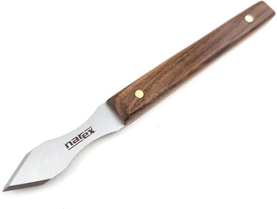 Narex Dual Bevel Marking Knife Stainless Steel Blade Rosewood Handle Finger Indents (0.030" Thick Blade)