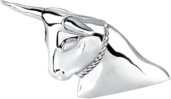 C2W Long Bull Horn Hood Ornament, Chrome, Premium Replacement Part
