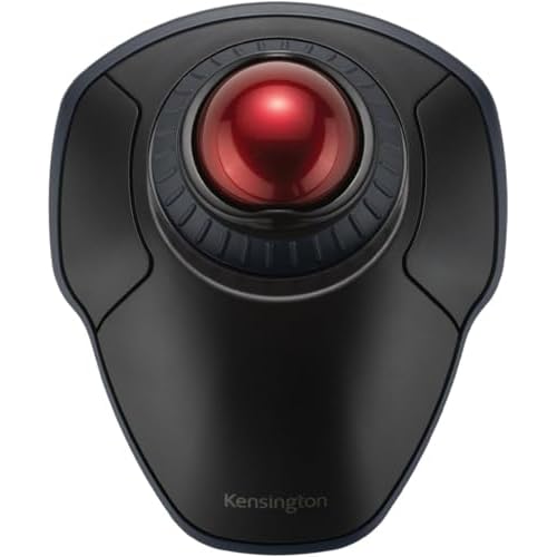 Kensington Orbit Wireless Trackball with Scroll Ring, Professional Computer Mouse with Bluetooth, 2.4GHz Wireless, Optical Tracking & AES Encryption Security, Left or Right Handed - Black K70992WW