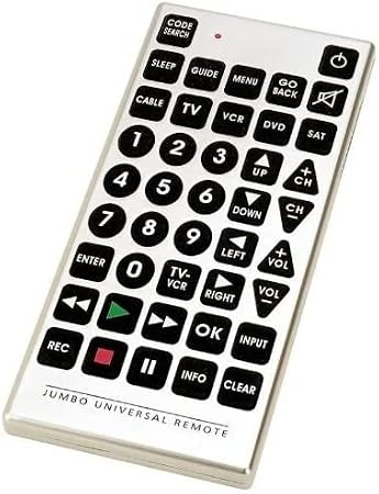 8 Devices Universal Jumbo Remote Control Compatible with Most TV, DVD, VCR, Satellite, Cable Box, Audio Systems, and Other Home Entertainment Devices