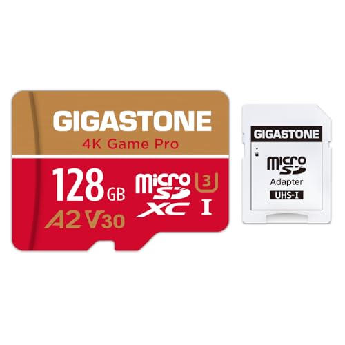 For Switch 1 OnlyGIGASTONE 128GB Micro SD Card, 4K Game Pro, MicroSDXC Memory Card for Gaming Console, Action Camera, UHD Video, up to 10050MBs, UHS-I U3 A2 V30 C105-Years Data Recovery