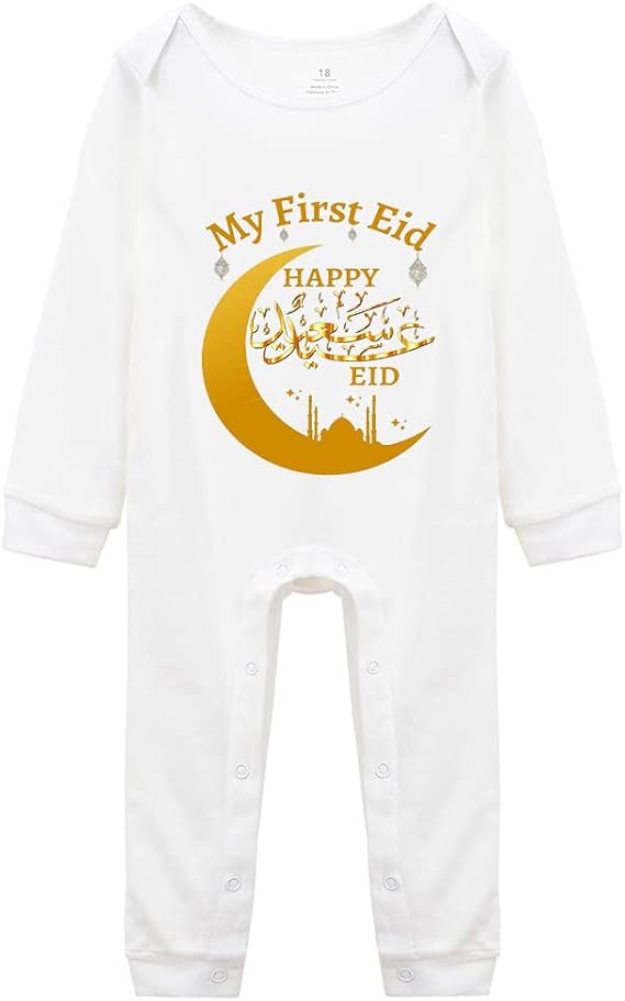 My First Eid Infant Unisex Rompers Baby Birth Announcement Bodysuit