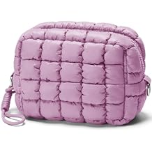 Quilted Makeup Bag Puffy Cosmetic Bag Cute Puffer Travel Toiletry Bag for Women, Small Makeup Pouch for Purse Quilted Cosmetic Pouch for Essentials Toiletries, Gift for Women, Girls