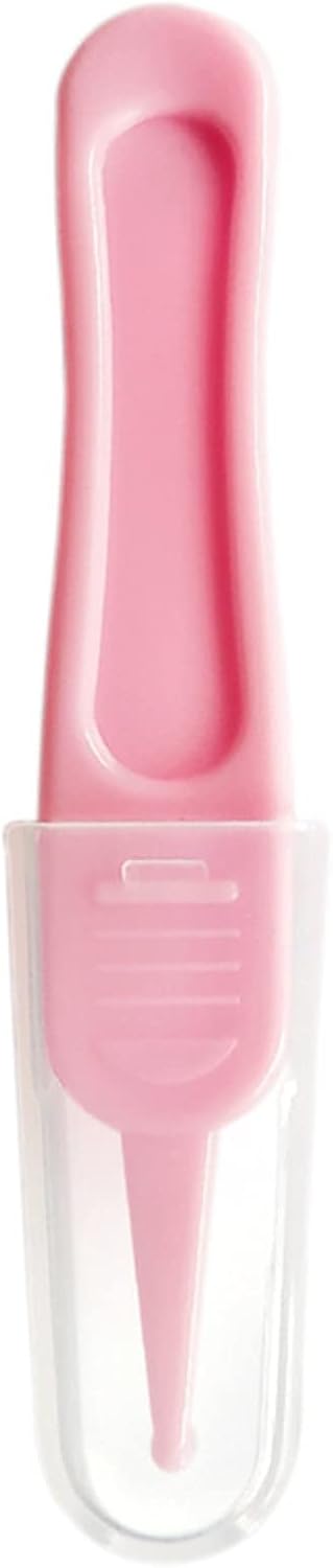 Baby Nasal Tweezer Baby Nose Tweezer Round for Head Baby Nose Booger Pink ABS