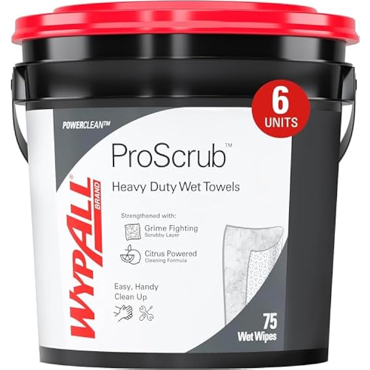 KIMBERLY-CLARK PROFESSIONAL - WYPALL Waterless Hand Wipes, Cloth, 10 12 x 12 14, 75Bucket, 6 BucketsCarton 91371CT DMi CT