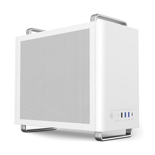 S320 Mini Portable White Mini Tower Computer Case, Supports ITXMicroATX Motherboards, 310MM GPU Length, 4 Expansion Slots