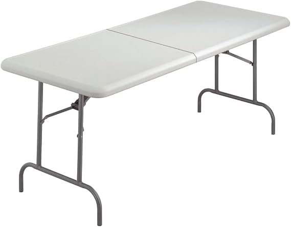 Iceberg IndestrucTable Too 1200 Series Center-Folding Table, Indoor/Outdoor, Platinum, 30" W x 72" L x 29" H