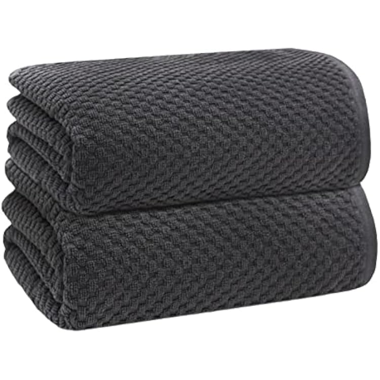 COTTON CRAFT Waffle Bath Sheets - Set of 2 Luxury Euro Spa Waffle Weave Bath Sheet Towels - 100% Ringspun Cotton Bath Sheet - Absorbent Quick Dry Bath Towel Sheet - Oversized 35 inch x 70 inch - Grey