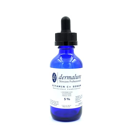 VITAMIN C SERUM 5% 2oz. 60ml Eye Treatment Skin and Face | Tri-Blend Formula with C Ferulic and Glutathione | Powerful Anti Oxidant Repair Serum for Erasing Wrinkles and Blemishes