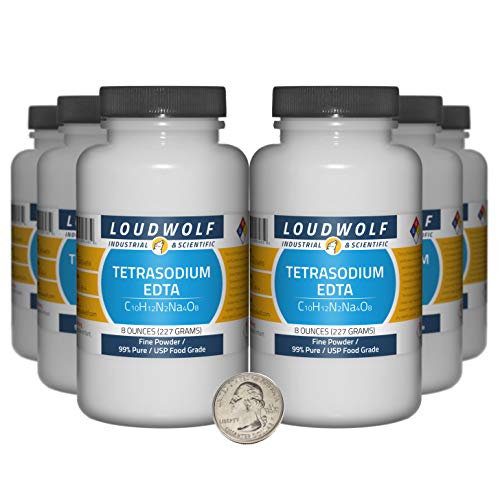 Tetrasodium EDTA  3 Pounds  6 Bottles  99% Pure USP Food GradeFine Powder