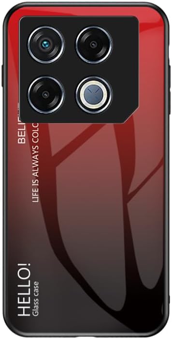 Compatible with Infinix GT 20 Pro 5G Case,3-Layer Combination (PC Glass Back Panel+TPU Silicone) Anti-Drop Phone Case Cover Red