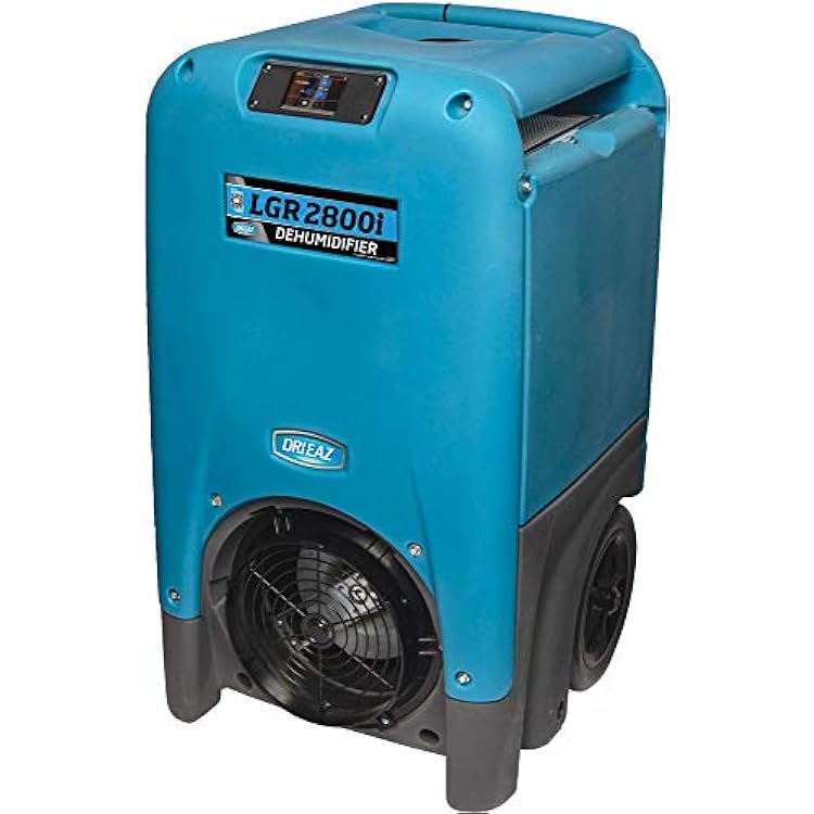 Dri-Eaz F410110128 LGR 2800i Dehumidifier 130 Pint, wPump High-Heat Operation Industrial Dehumidifier for Large Room, Up to 30 Gallon Water RemovalDay, Blue