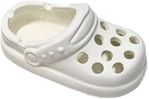 Ashtray, Ceramic Ashtray Shoe Shape Ashtray Outdoor Indoor Ashtray Indoor Decoration Indoor Ashtray Gifts for Men and Women Smoking Accessories(White)
