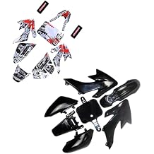 Black Plastic Fairing Fender Body Kit with Sticker Graphics for CRF50 XR50 Mini Dirt Bike Pit Bike Thumpstar SSR Taotao DB14 50cc 70cc 90cc 110cc 125cc 140cc 150cc 160cc