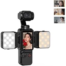 2PCS Pocket 3 4 Magnetic Mini LED Light Accessories, 8700K Adjustable Fill Video Light for Xtra Muse with Quick-Release Cold Shoe Adapter for DJI Osmo Action 5 Pro43 Camera Cage Attachment