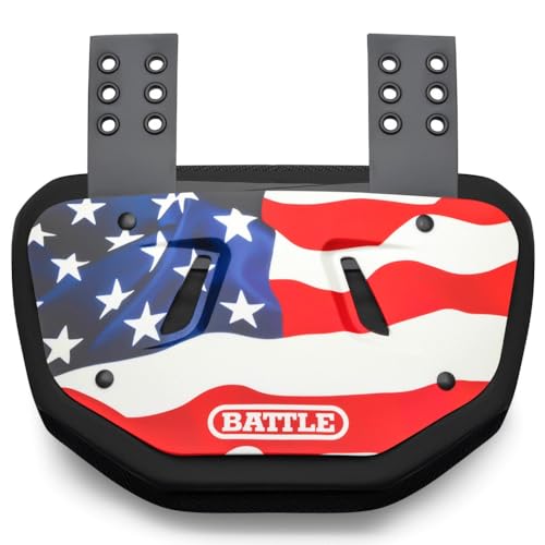 Battle Sports USA Football Back Plate Hard Shell Lower Back Protector with Contoured Foam for High-Impact Protection for Youth, Kids and Adults