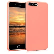 kwmobile Case Compatible with Apple iPhone 7 Plus/iPhone 8 Plus Case - Soft Slim Protective TPU Silicone Cover - Coral Matte