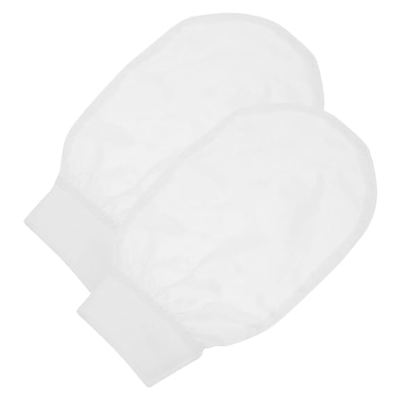 2pcs White Imitated Silk Bath Mitts for Arms and Skin Exfoliation