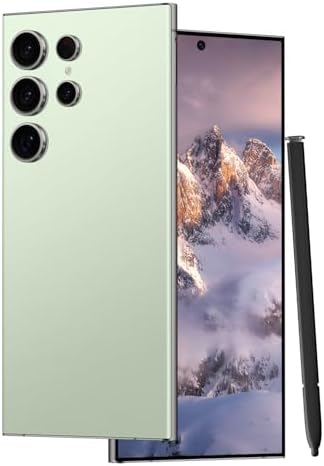 Unlocked Cell Phones C24 Ultra Smartphone Android 13 Phones 8GB256GB6.8 HD ScreenDual SIM108MP48MP Camera6800 mAhBuilt-in Pen Lemon