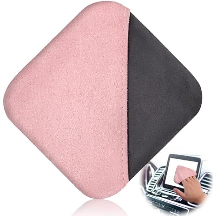 Pink Car Screen Cleaner Microfiber Auto Screen Cleaning Pad, Auto Touchscreen Cleaning Wipes Car CleaningWipes Cloth, Touchscreen Cleaner Cloths for Vehicle Dashboard CarDisplay Interior
