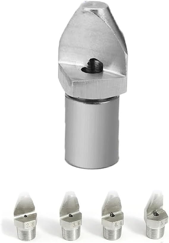 1/8, 1/4, 3/8, 1/2 BSPT Male Thread 304 Stainless Steel Narrow Angle Fan Spray Nozzle V-Type Flushing Sprinkler Industrial Washing Head (3/8) Narrow Angle Fan Nozzle + Direct Through 5pcs