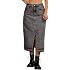 Women's Denim Skirt High Waist Front Slit Raw Trim Hem Pencil Skirt with Pockets Midi Jean Skirts
