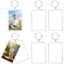 6-Pack Photo Keychain -2.75''x 1.97'' Acrylic Clear Keyrings Picture Frame Keychains - Double Sided Blank Photo Key Fob Holder with Split Ring for DIY Personalised Photo Gift