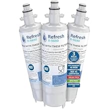 Refresh R-9690 Refrigerator Water Filter Replacement, Fridge Water Filter, Compatible with LG LT700P, ADQ36006101, ADQ36006102 & Kenmore 46-9690, Drinking Filtration Cartridge (3 Pack, Standard)