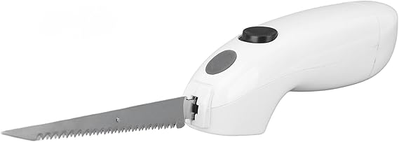 Cordless Electric Knife - Electric Knife for Carving Meat, Steak, Fish, Poultry, Bread, Vegetables with Serrated Stainless Steel Blades & Ergonomic Handle, Battery Powered