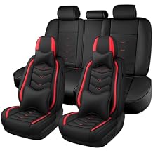 Car Seat Cover for Toyota Corolla 2000-2026, Seat Covers Full Set,Non-Slip Waterproof seat Cover,Wear-Resistant Nappa Leather car seat Covers. (Luxury 5 Seats/Black Red)